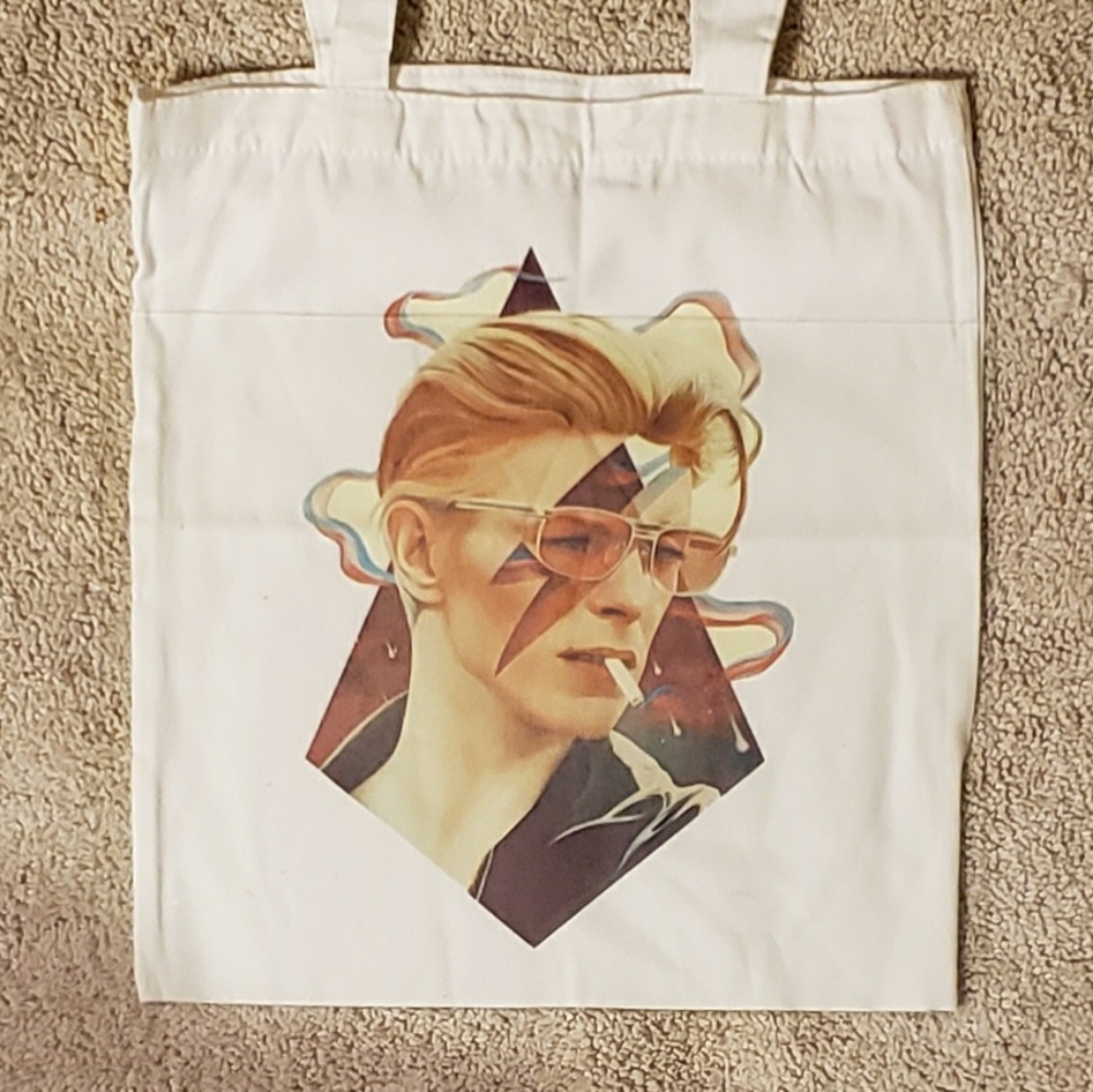 David Bowie Hand Painted Canvas Tote Bag